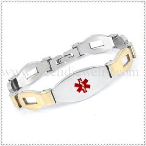 Gold Two tone Petal ID bracelet for girl