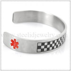 Houndstooth medical ID cuff bangle