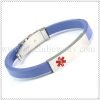 Hyacinthine color leather medical id bracelet 