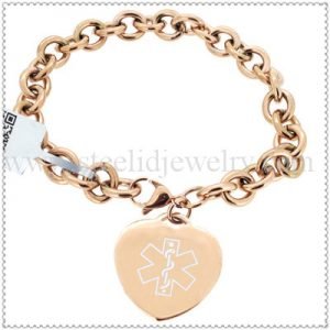 Doughnut links medical ID bracelet in rose-gold color