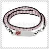 Pink Rainbow Stone Double Wrap ID Bracelet