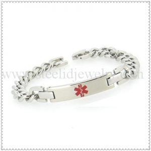 Medical ID bracelet with curve plaques 