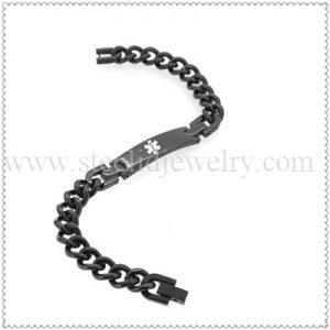 Medical ID black chains bracelet