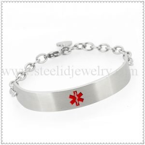 Steel medical ID bangle with O ring links