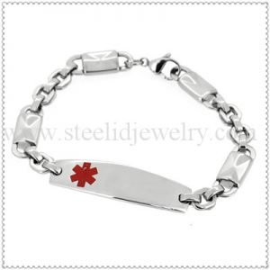 Lock style medical alert bracelet
