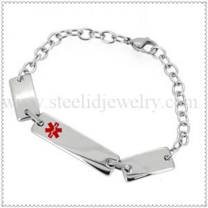 Stainless steel brick ID bracelet