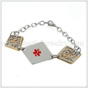 Quadrangle charm ID bracelet