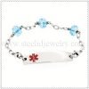 Aqua color crystal Medical ID bracelet
