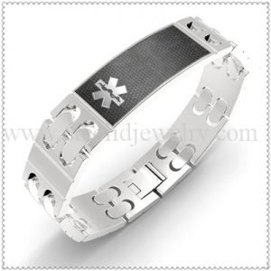 Carbon fiber Men's Medical id bracelet 