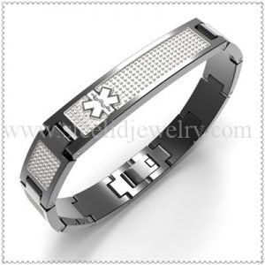 Dazzling sleek Black Medical id bracelet - MD0749BS