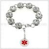Shiny crystal medical ID charm bracelet
