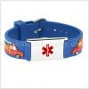 Red car navy blue rubber medical ID bracelet-MD0780