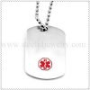Red Mini Medical Dog Tag Necklace