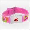Irregular heart kids ID bracelet in pink color- MD0793P