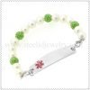 Pearls and ceramic beads medical id bracelets-MD0828