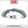 Crystal bead Medical id bracelet for women-MD1398