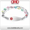 Stainless steel Interchangeable Triple beaded chain Medical id bracelet-MD1411